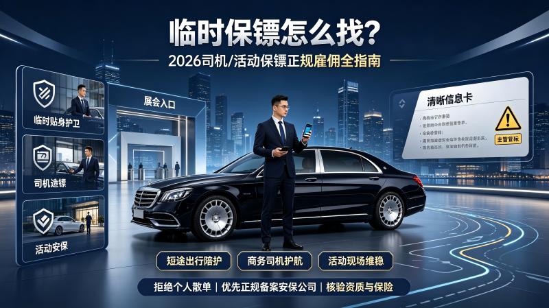 科普通稿：临时保镖怎么找？2026司机/活动保镖正规雇佣全指南